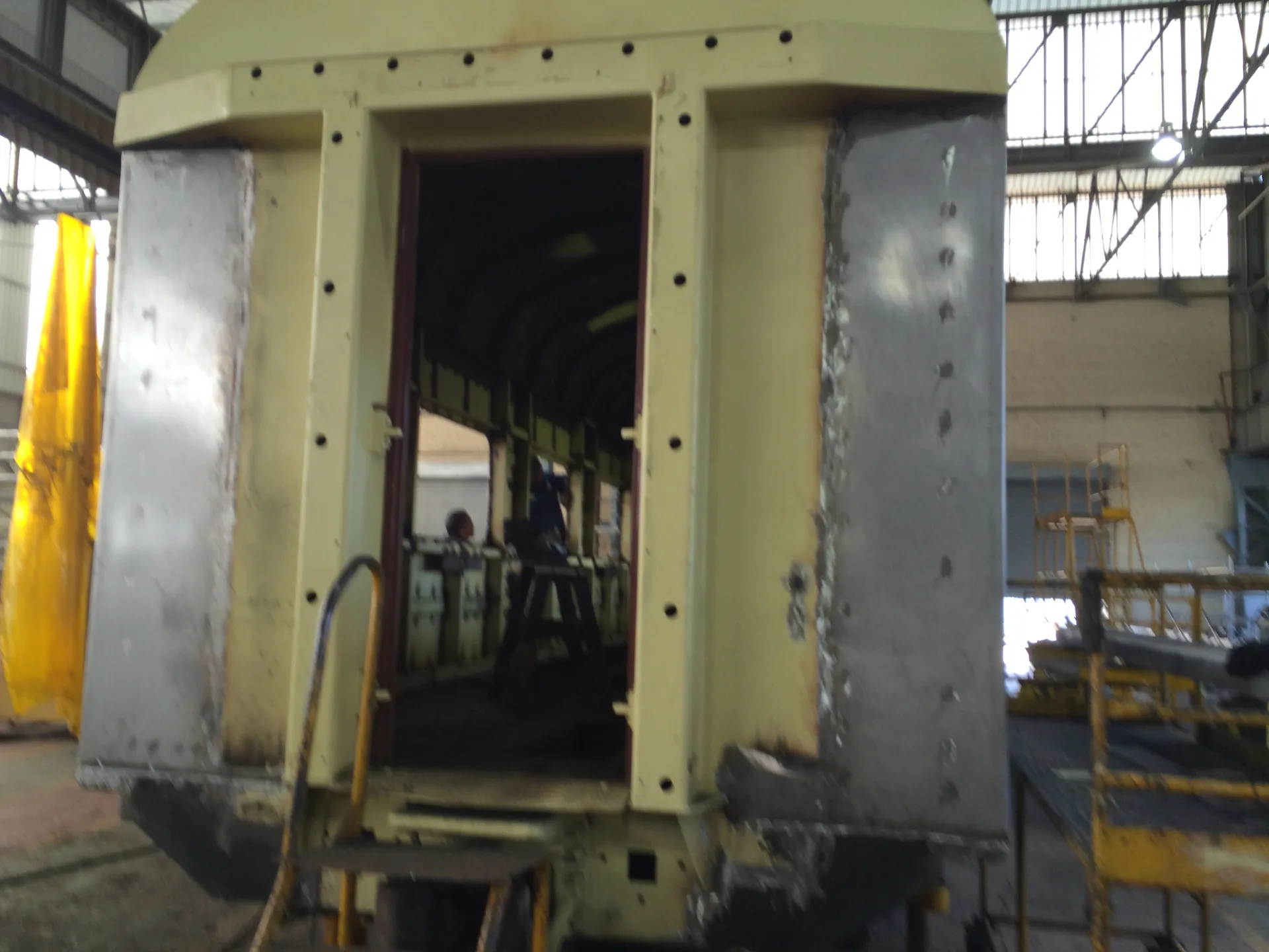 CFB Angola coach end panel metalwork and door restoration detail