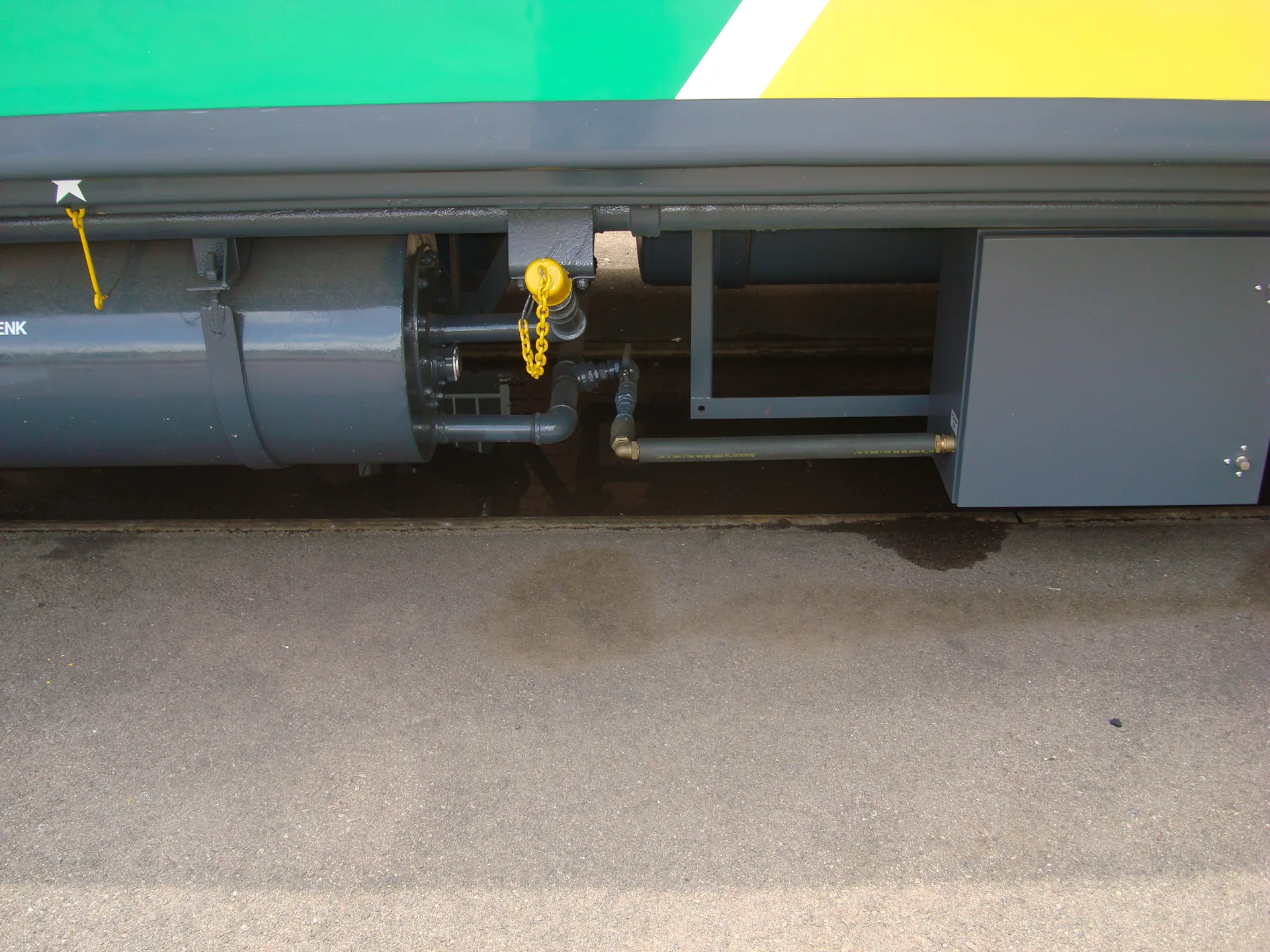 CFB Angola coach undercarriage water tank and plumbing installation