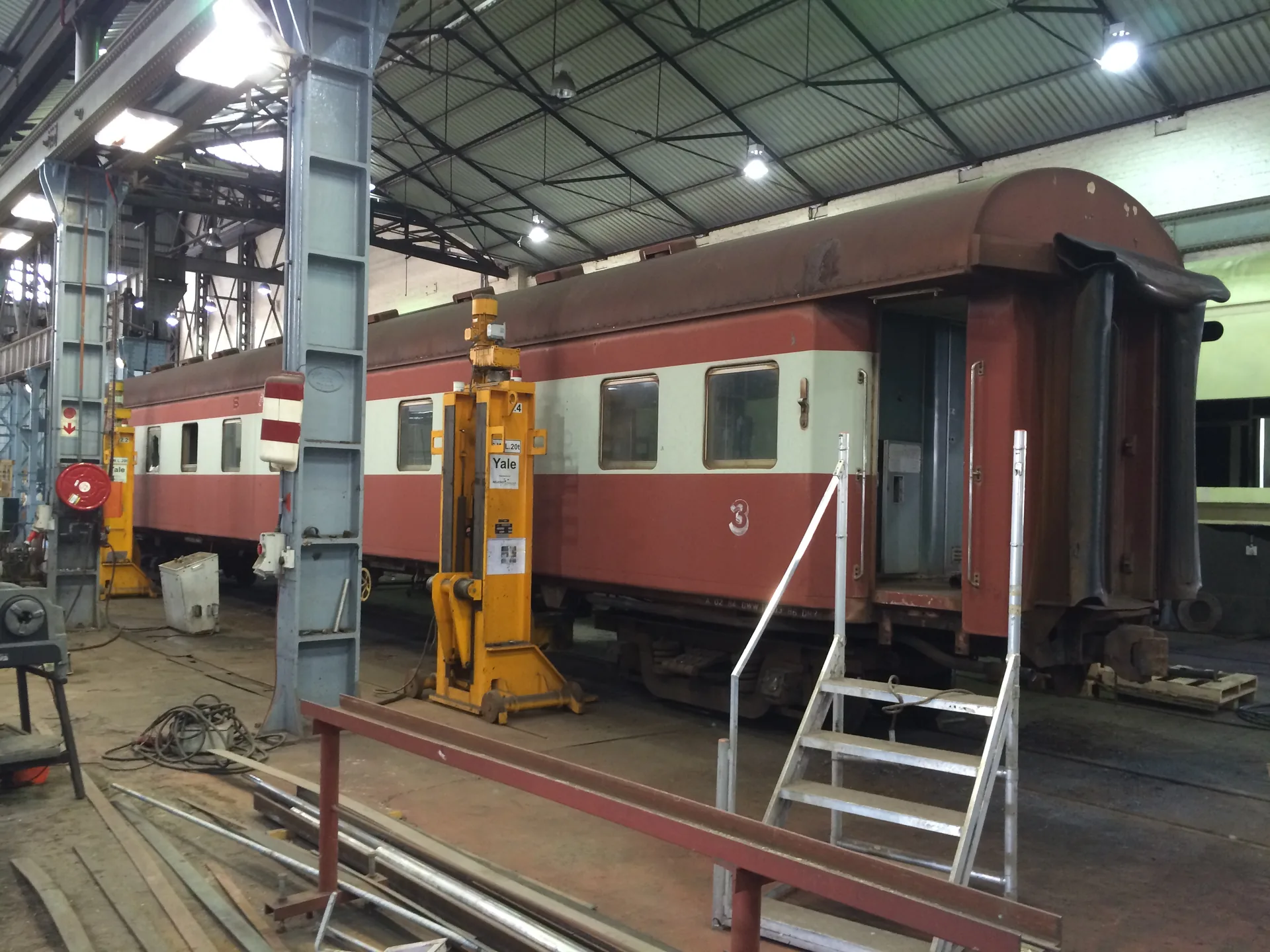 CFB Angola coaches in original SAS red livery before refurbishment