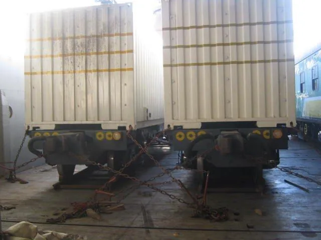 Twin generator wagons hold lashed