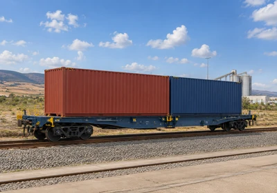 Container flat wagons for intermodal railway freight — supplied across Africa