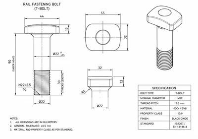 Custom engineered components manufactured to technical drawings for railway applications Africa
